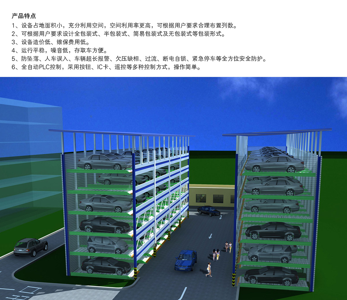 立體停車PSH6六層升降橫移機械停車設備產品特點.jpg